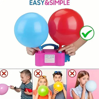 Portable Dual Nozzle Electric Air Balloon Pump and Tying Tool
