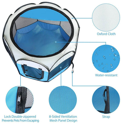 Portable Foldable Pet Playpen For Dogs Cats Other Pets