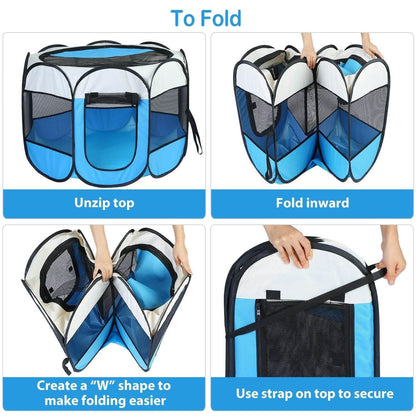Portable Foldable Pet Playpen For Dogs Cats Other Pets