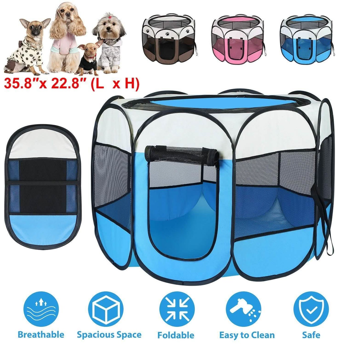 Portable Foldable Pet Playpen For Dogs Cats Other Pets