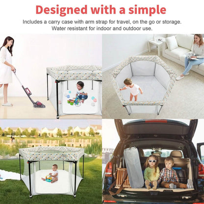 Portable Folding Playard for Babies, Toddler Indoor & Outdoor Play