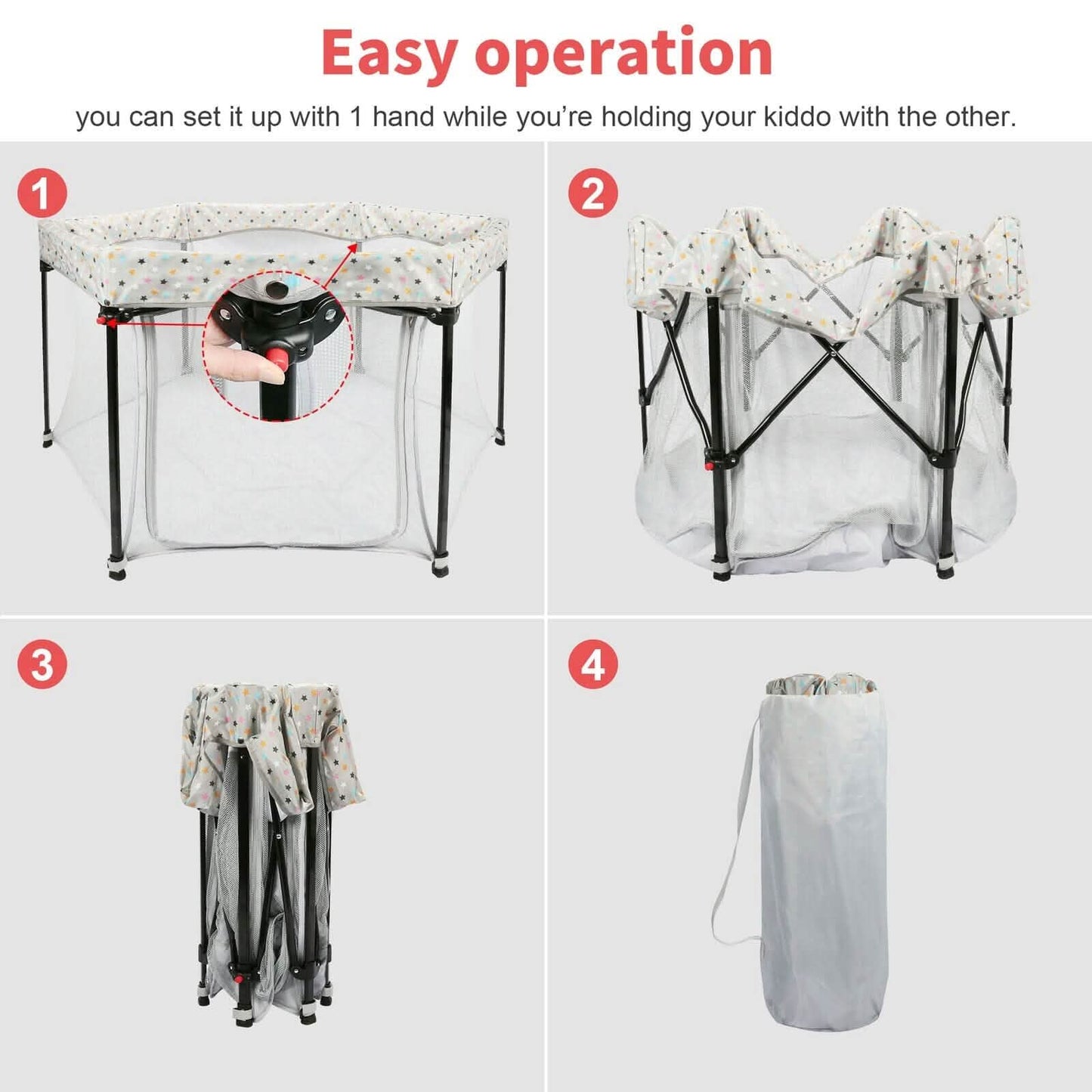 Portable Folding Playard for Babies, Toddler Indoor & Outdoor Play