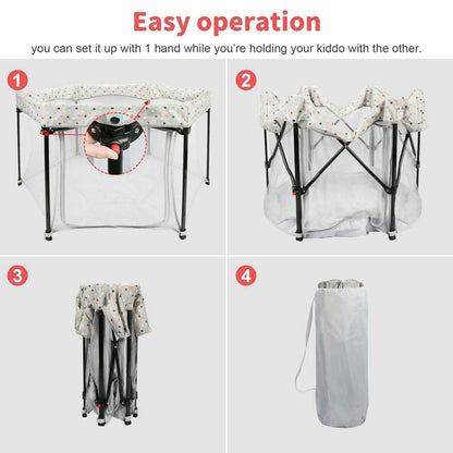 Portable Folding Playard for Babies, Toddler Indoor & Outdoor Play