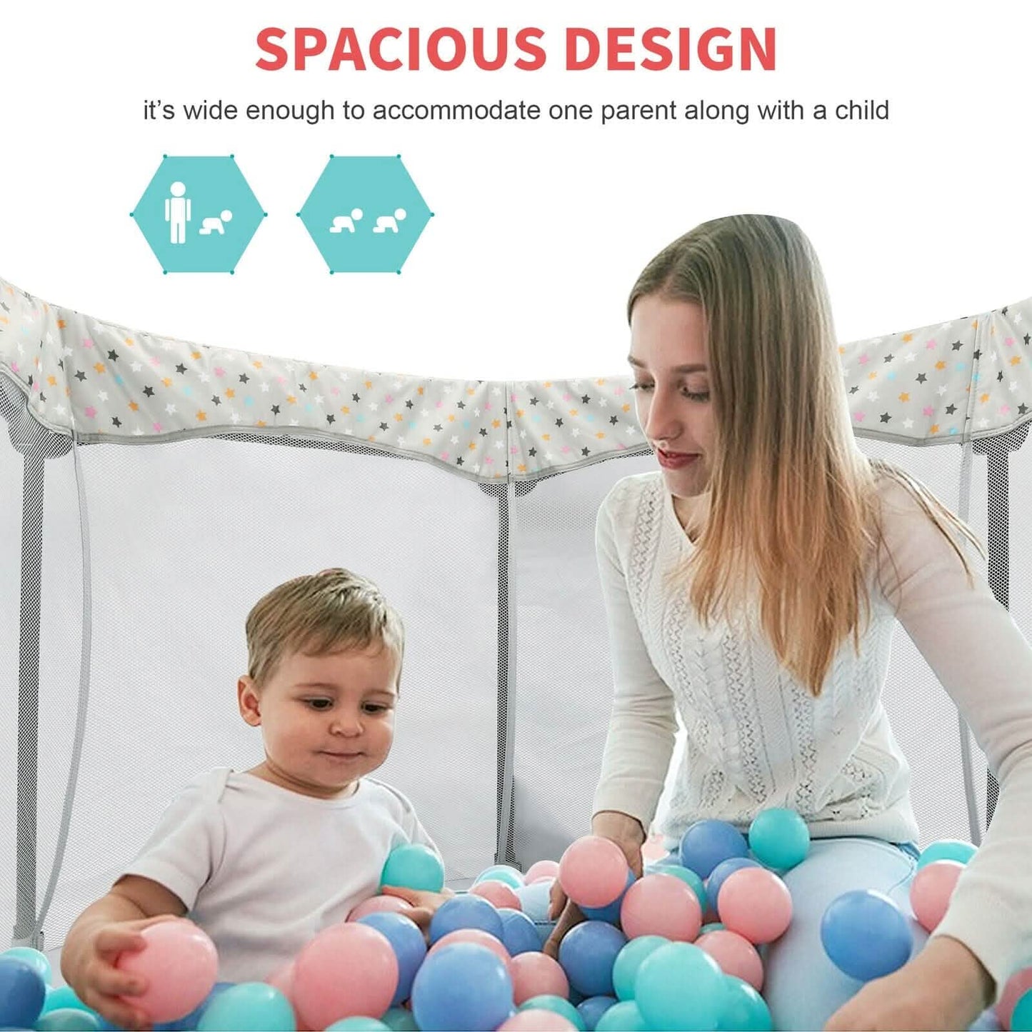 Portable Folding Playard for Babies, Toddler Indoor & Outdoor Play