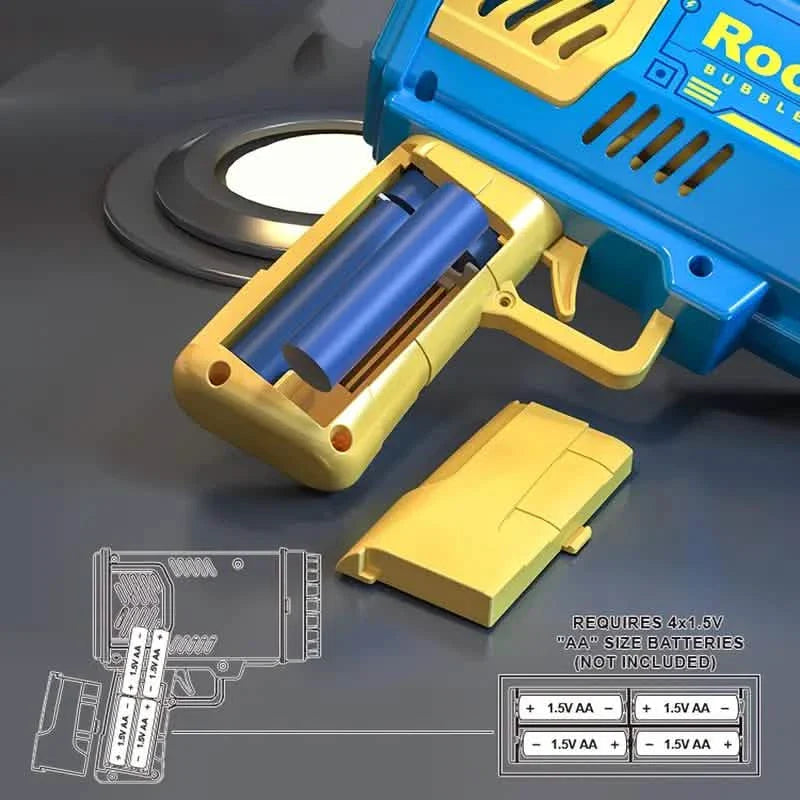 Portable Handheld Automatic Electric 40 Holes Rocket Launcher Bubble Gun with LED Light