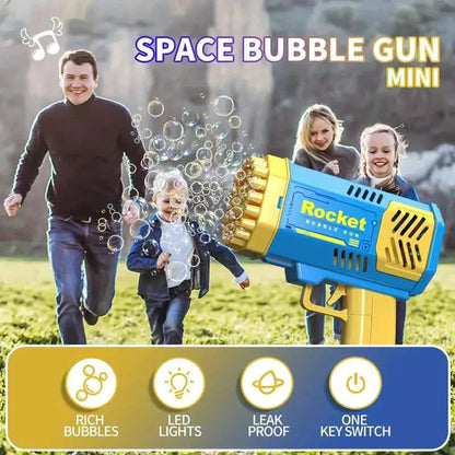 Portable Handheld Automatic Electric 40 Holes Rocket Launcher Bubble Gun with LED Light