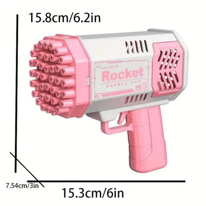 Portable Handheld Automatic Electric 40 Holes Rocket Launcher Bubble Gun with LED Light