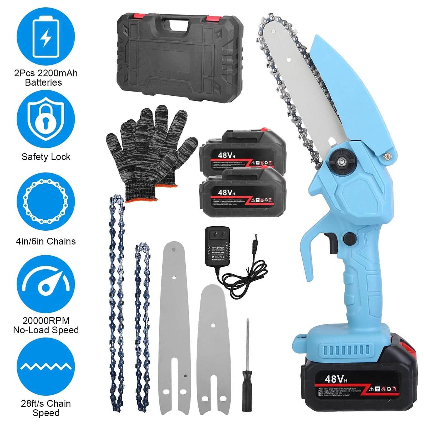 Portable Handheld Cordless Small Chain Saw Battery Powered