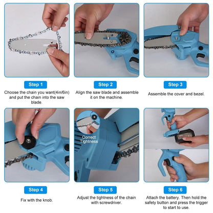 Portable Handheld Cordless Small Chain Saw Battery Powered