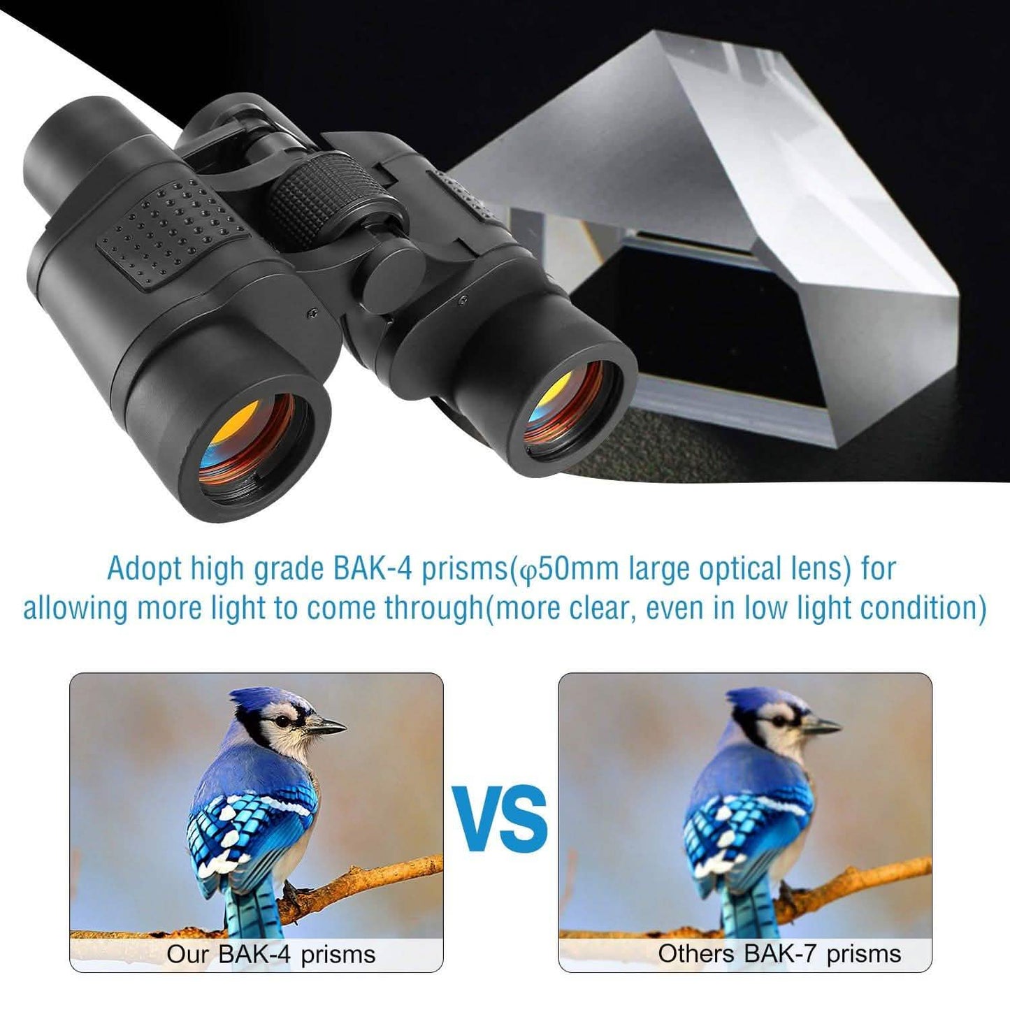 Portable HD Binoculars with Shoulder Strap Bag