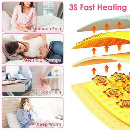 Portable Heating Pad For Cramps Fast Heating with 3 Heat Levels and 3 Massage Modes