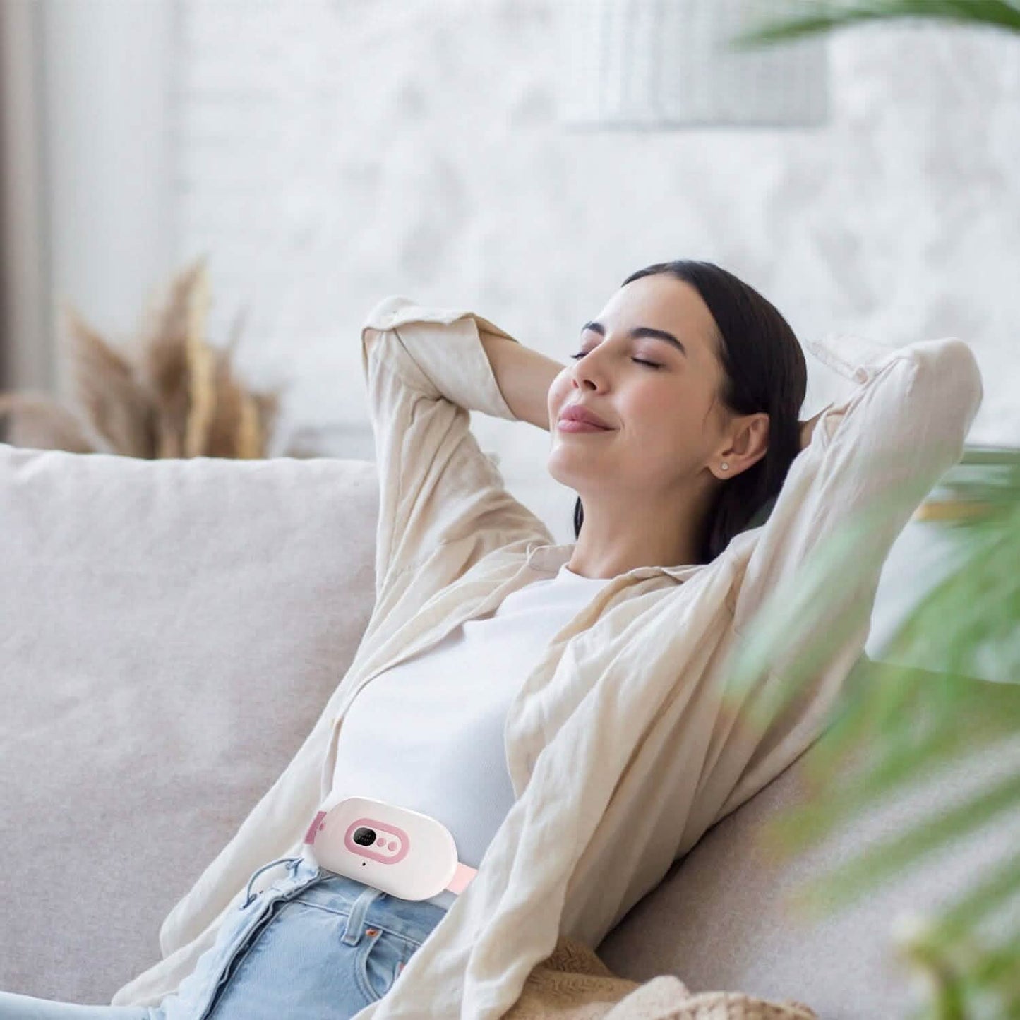 Portable Heating Pad For Cramps Fast Heating with 3 Heat Levels and 3 Massage Modes