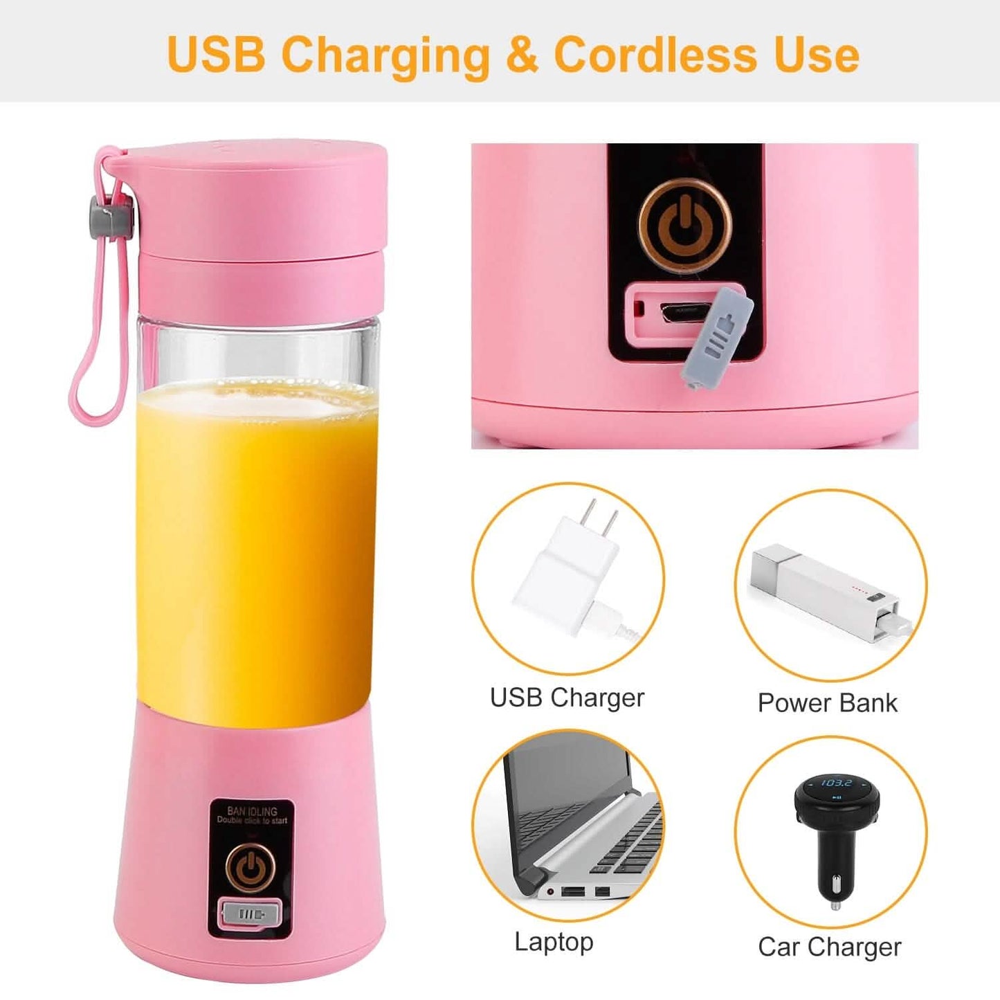 Portable Juicer Blender USB Rechargeable