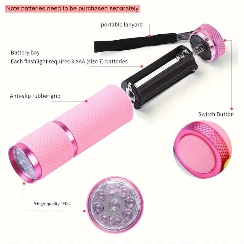 Portable Mini Flashlight Nail Lamp with 9 Lamp Beads