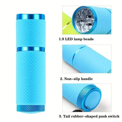 Portable Mini Flashlight Nail Lamp with 9 Lamp Beads