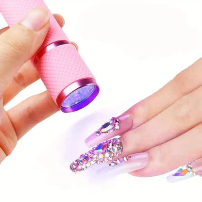 Portable Mini Flashlight Nail Lamp with 9 Lamp Beads