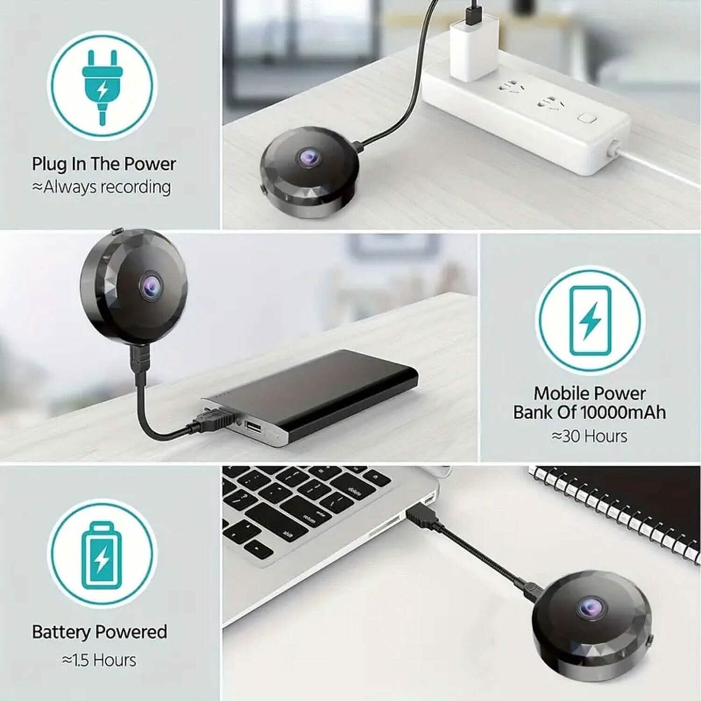 Portable Mini Wireless WiFi Camera, Indoor/Outdoor Surveillance Security Hidden Nanny Cam with Night Vision