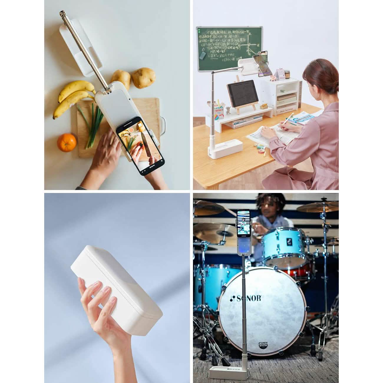 Portable Phone Holder with LED Dimmable Light