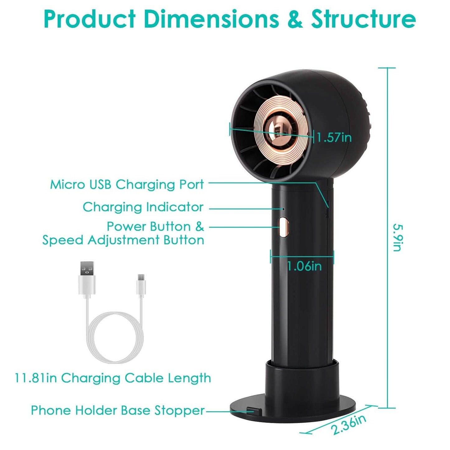 Portable Rechargeable Handheld Fan