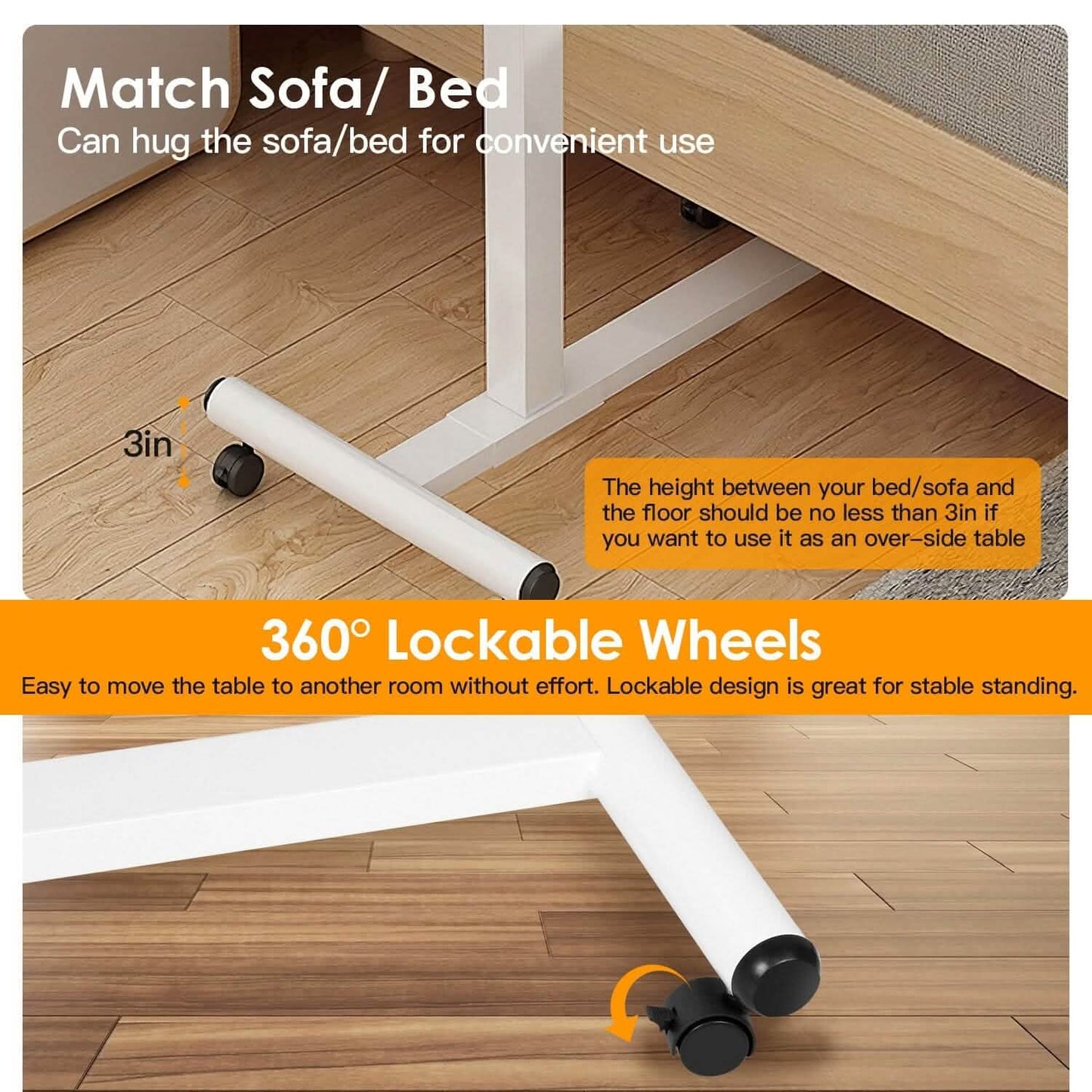 Portable Rolling Laptop Table