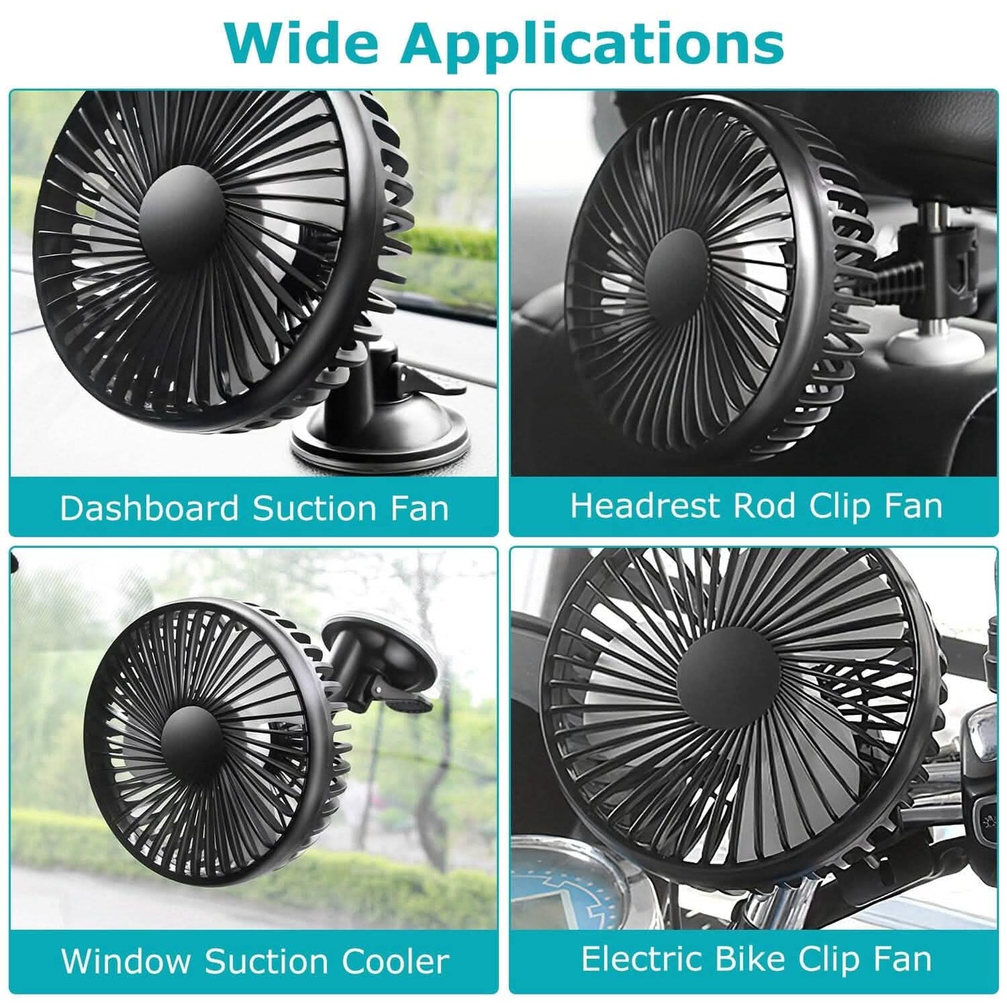Portable Rotatable Car Cooling Fan