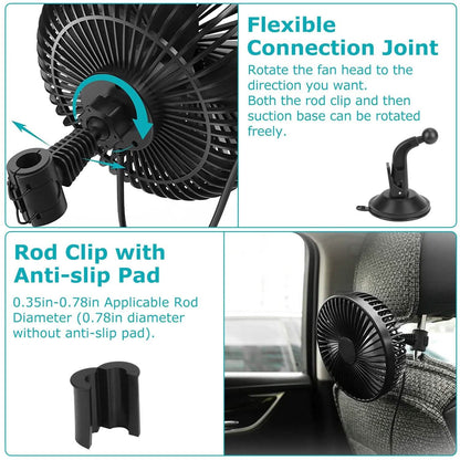 Portable Rotatable Car Cooling Fan