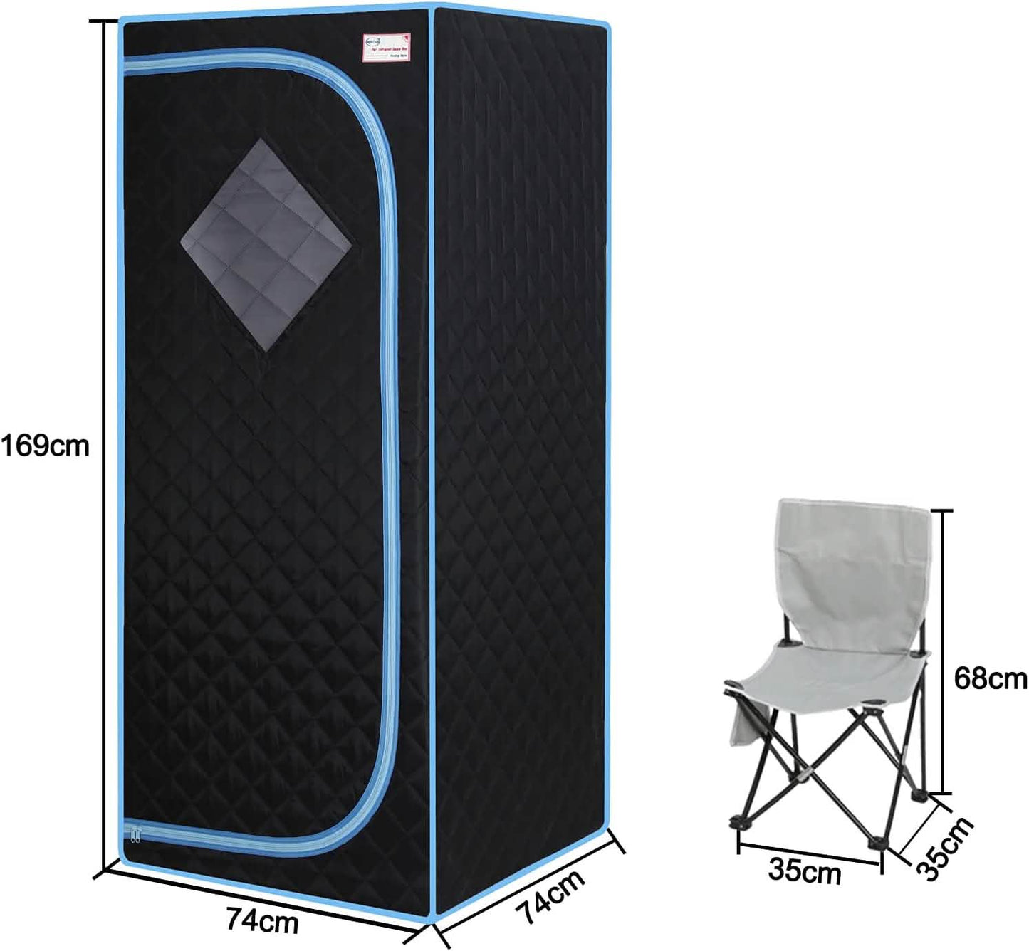 Portable Sauna Tent with Heating Foot Pad and Portable Chair