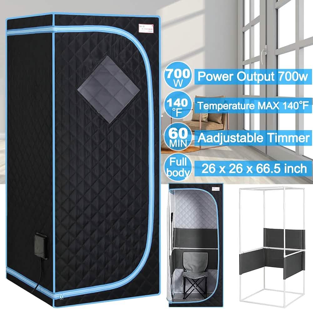 Portable Sauna Tent with Heating Foot Pad and Portable Chair