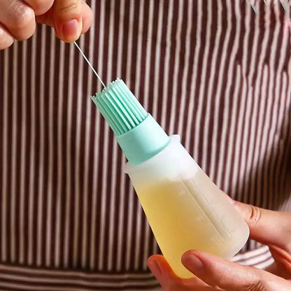 Portable Silicone Oil Bottle with Brush