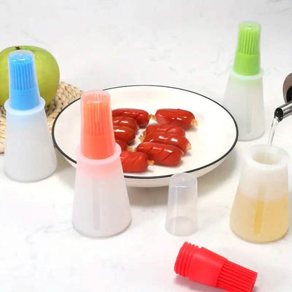 Portable Silicone Oil Bottle with Brush