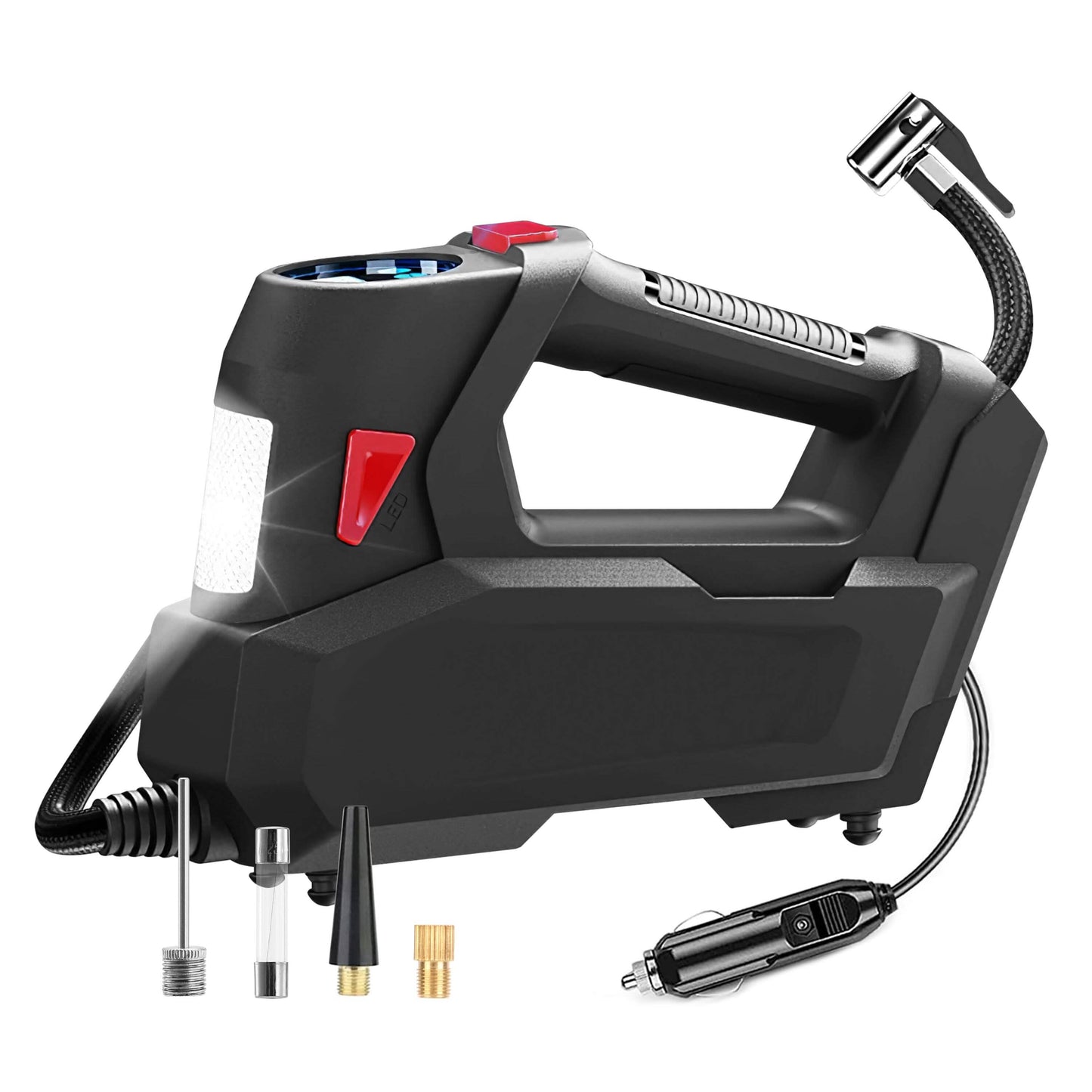 Portable Tire Inflator 120 PSI Maximum 90W Powered Tire Pump with Digital Display LED