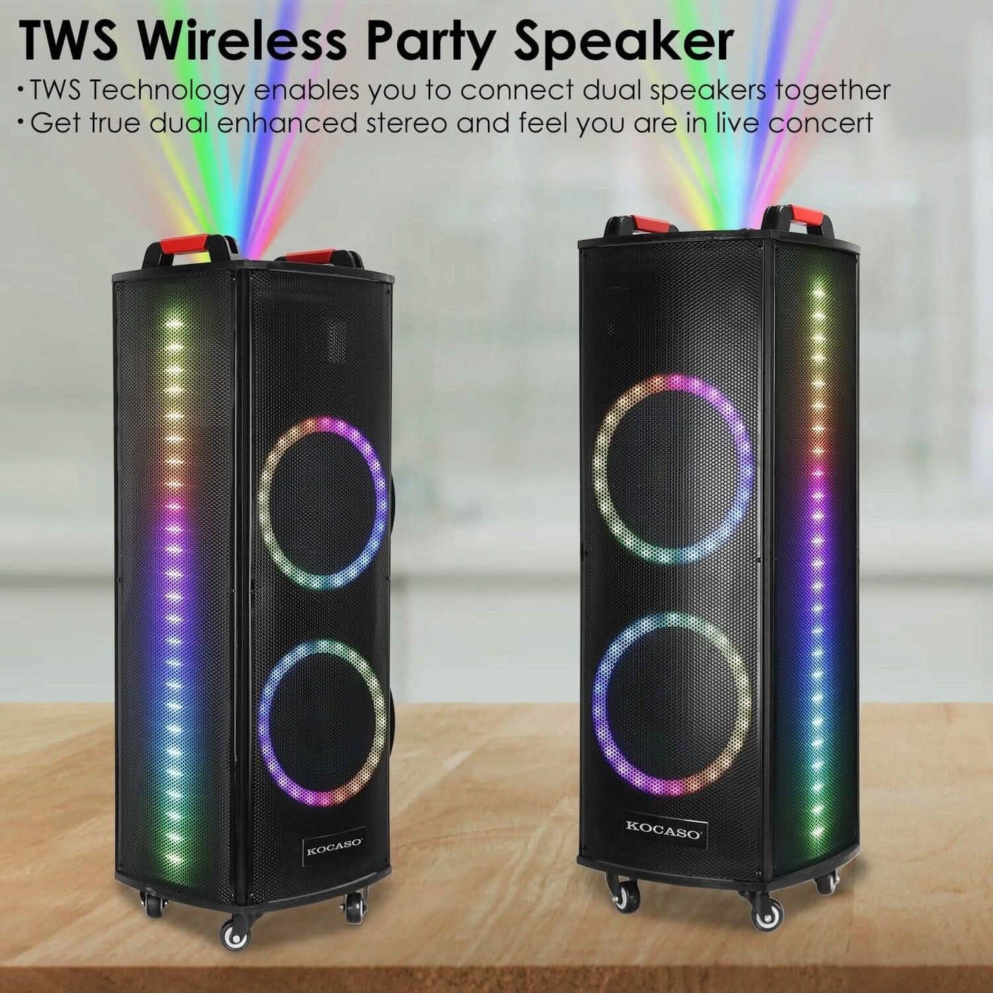 Portable Wireless Party Speaker Colorful Lights DJ PA System