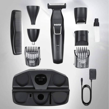 Povos Cordless 5-in-1 Beard Trimmer Body Groomer Style and Detail Kit
