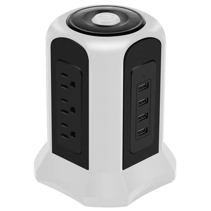 Power Strip Tower with 9 AC-Outlets and 4 USB Charging Ports Switch Control
