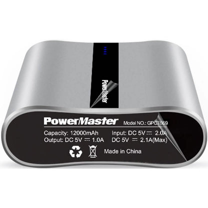 Powermaster 12000mAh Portable Charger with Dual USB Ports 3.1A Output