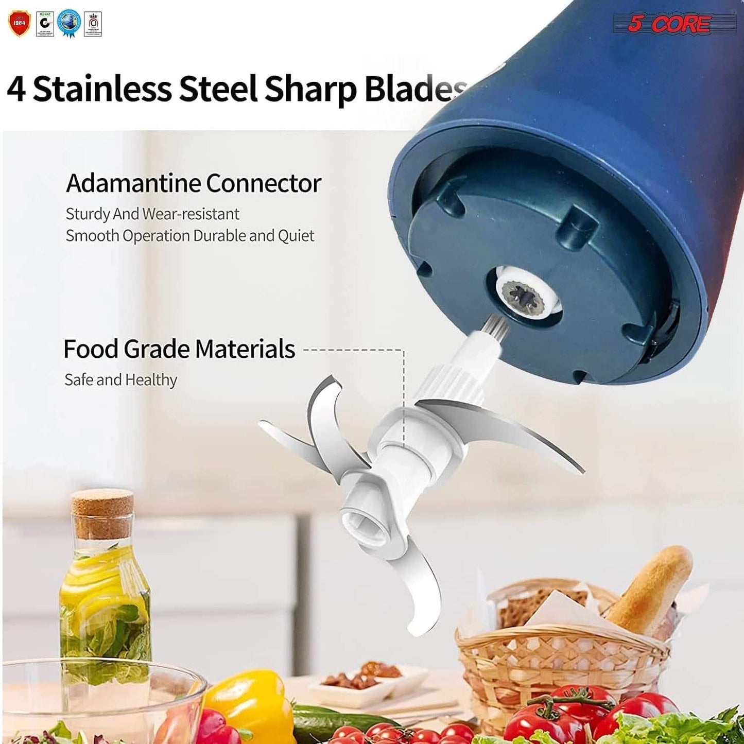 Premium Electric Meat Grinder Food Processor and 4 Titanium Blades