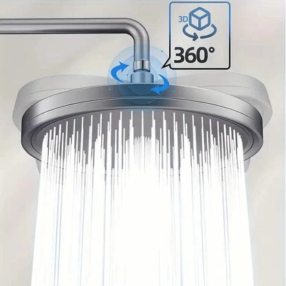 Premium High-pressure Shower Head - Top Spray, Wide Coverage, Lotus Design