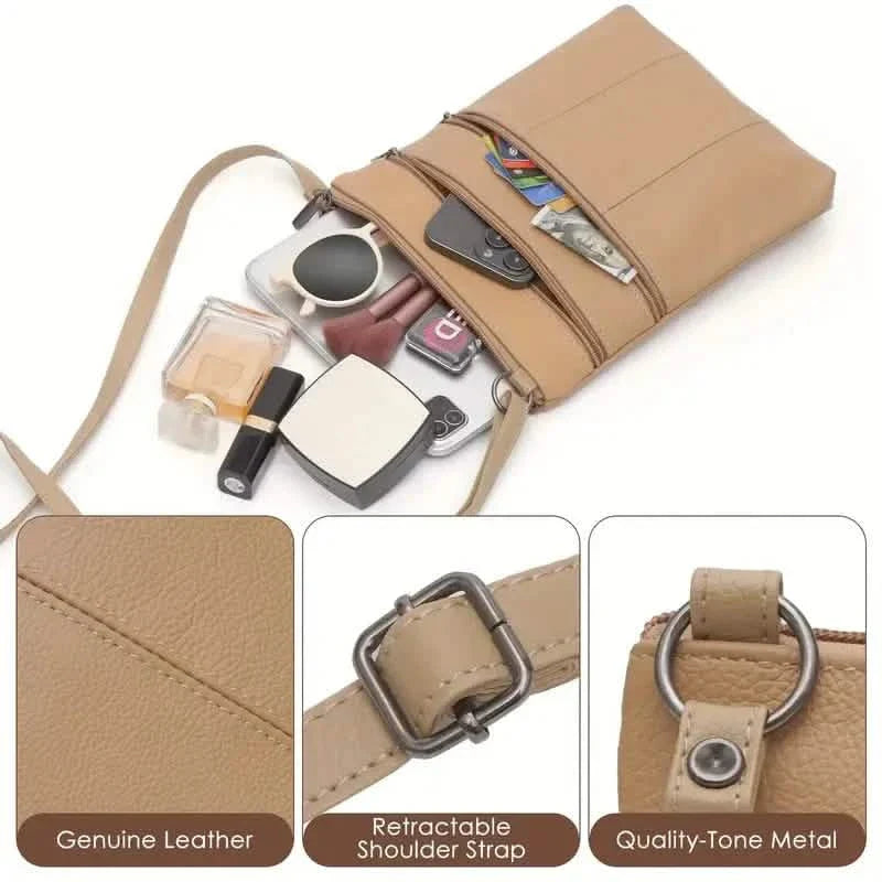 Premium Leather Organizer Purse Women's Handbag Travel Bag