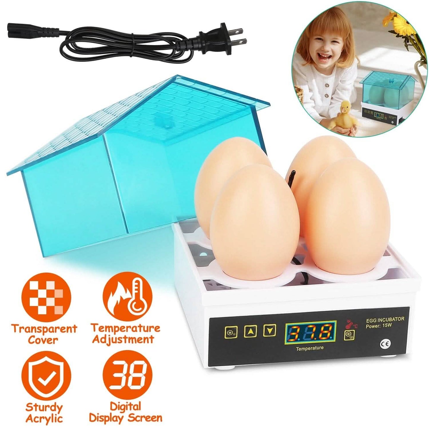 Professional Poultry Hatcher with Digital Display Automatic Temperature Humidity