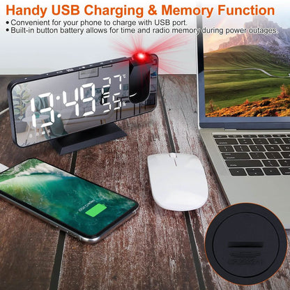 Projection Alarm Clock with Radio Function