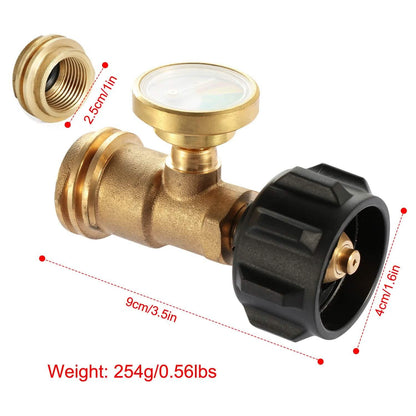 Propane Tank Refill Adapter Gas Level Indicator Meter