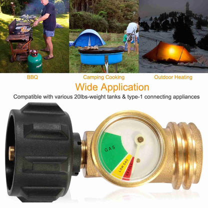 Propane Tank Refill Adapter Gas Level Indicator Meter