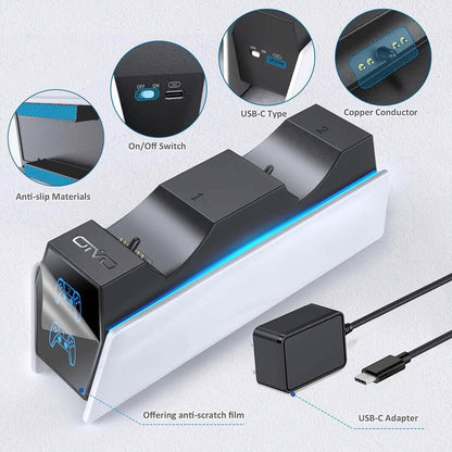 PS5 Controller Charger Station with Fast Charging AC Adapter 5V/3A  (Refurbished)