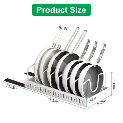 Pull Out Pots and Pans Organizer with 8 Adjustable Dividers