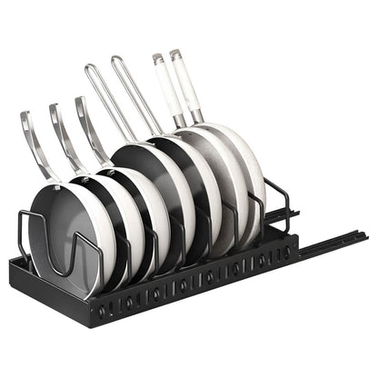 Pull Out Pots and Pans Organizer with 8 Adjustable Dividers