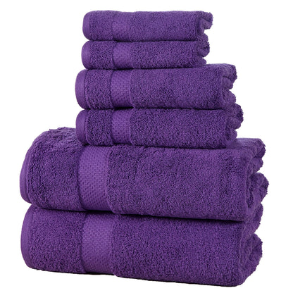 6-Pack: 100% Cotton Towel Set - Assorted Colors