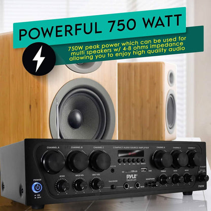 Pyle Wireless Bluetooth Home Audio Amplifier  (Refurbished)