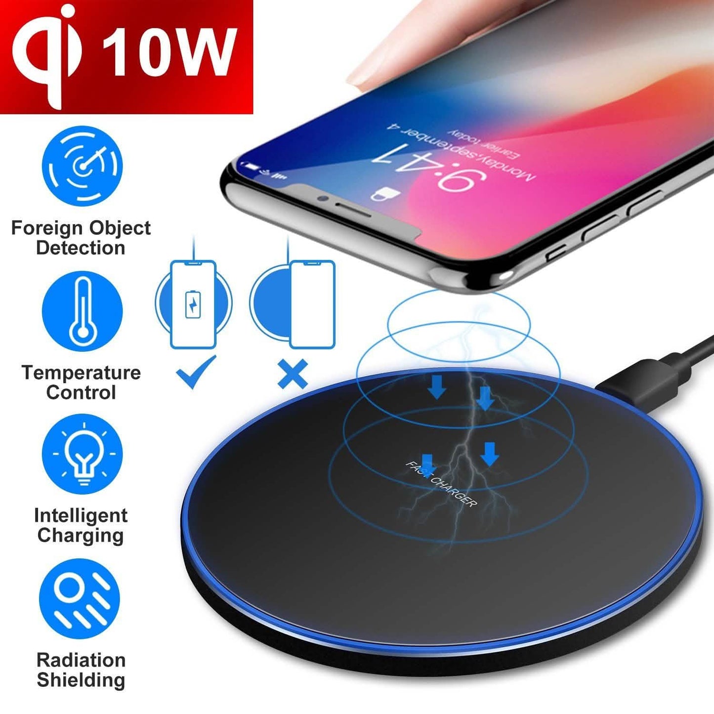 Qi Fast Wireless Charger 10W Charging Pads