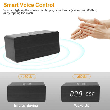 Qi Wireless Charger Digital Alarm Clock
