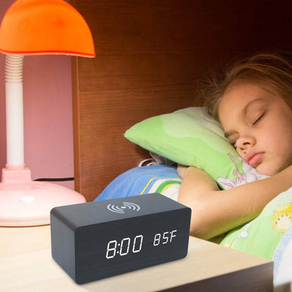 Qi Wireless Charger Digital Alarm Clock